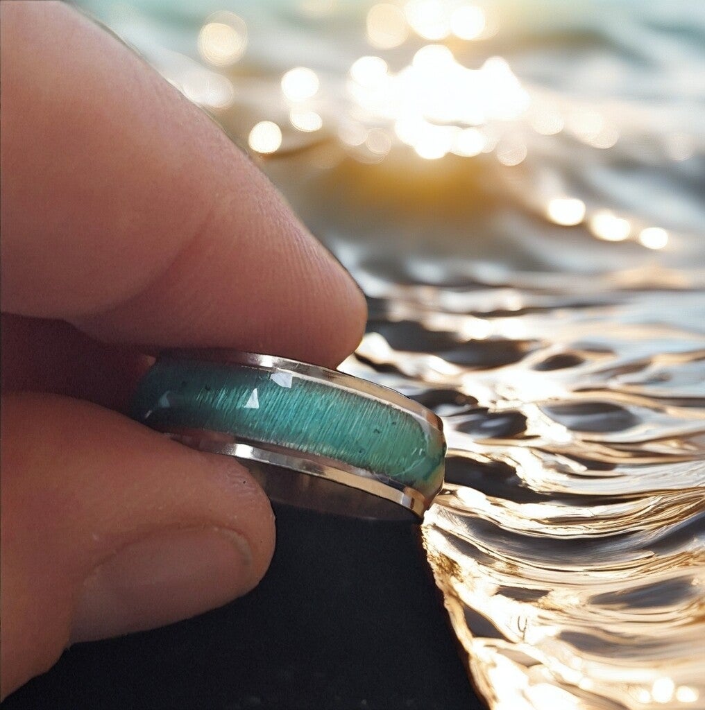 Opal Ring Hellblau Size 20