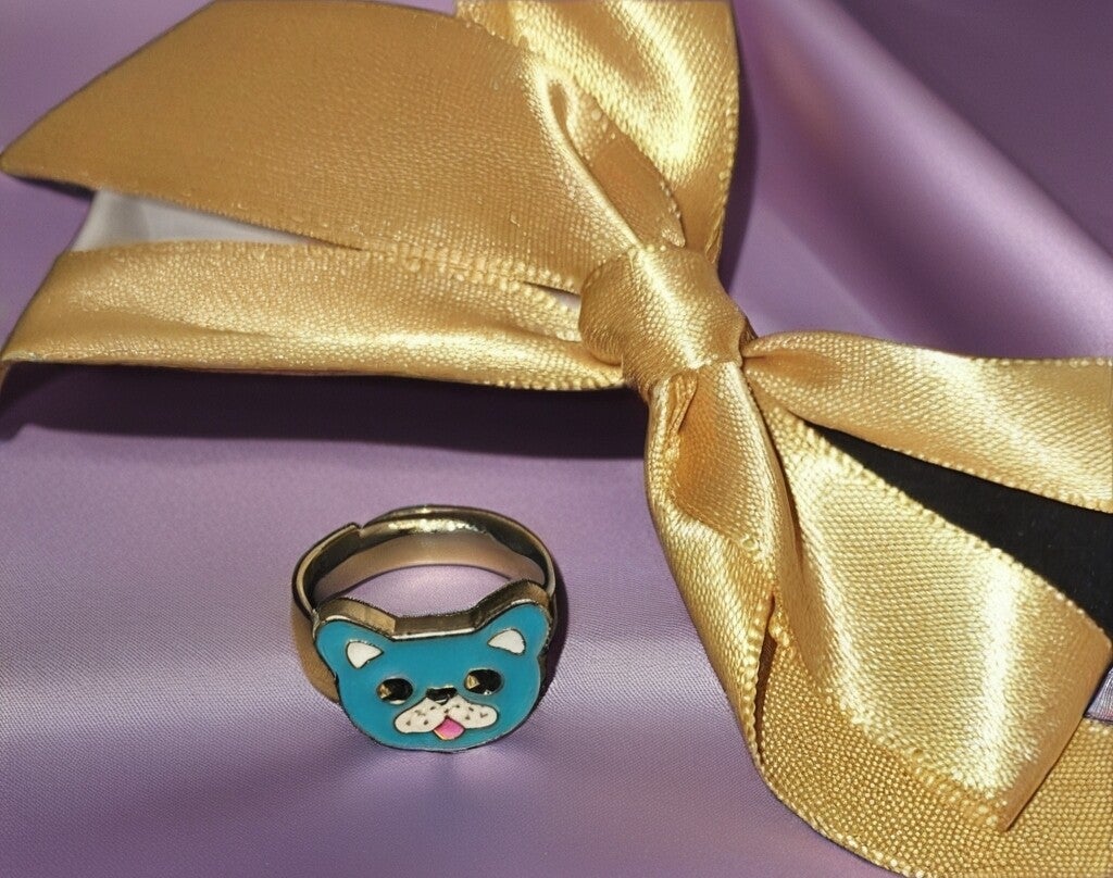 Kinderring blauer Hund