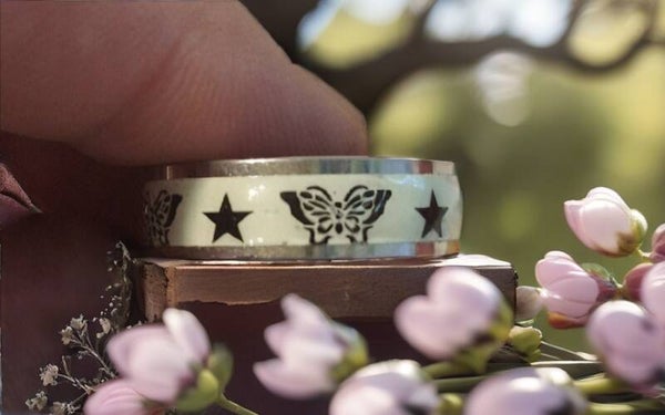 Leuchtring Schmetterling und Sterne Size 21