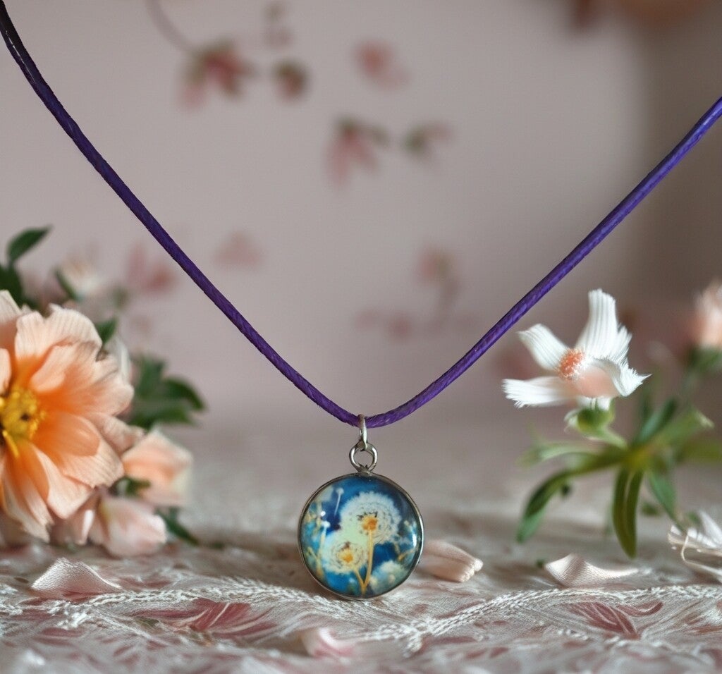 Cabochonkette Pusteblumen