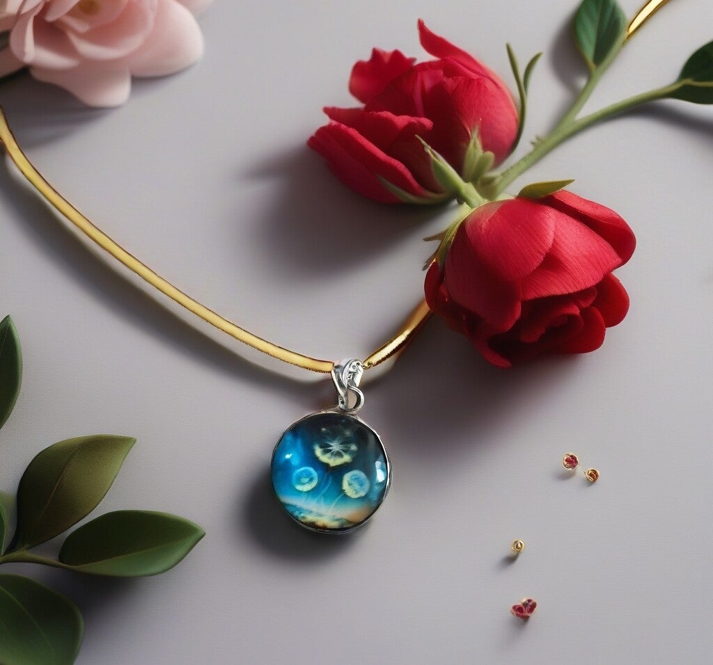 Cabochonkette Pusteblumen