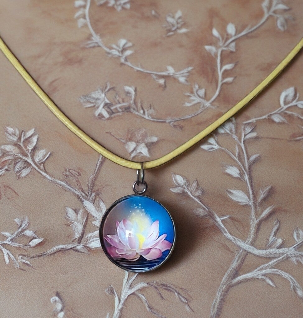 Cabochonkette Lotusblume