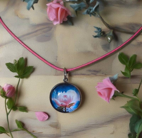 Cabochonkette Lotusblume