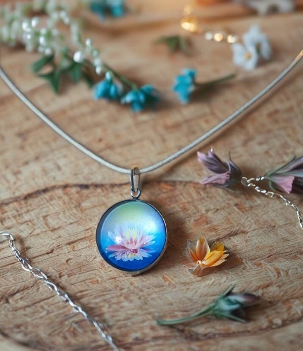 Cabochonkette Lotusblume