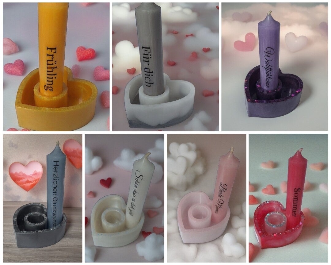 Stabkerzenhalter Herz Set