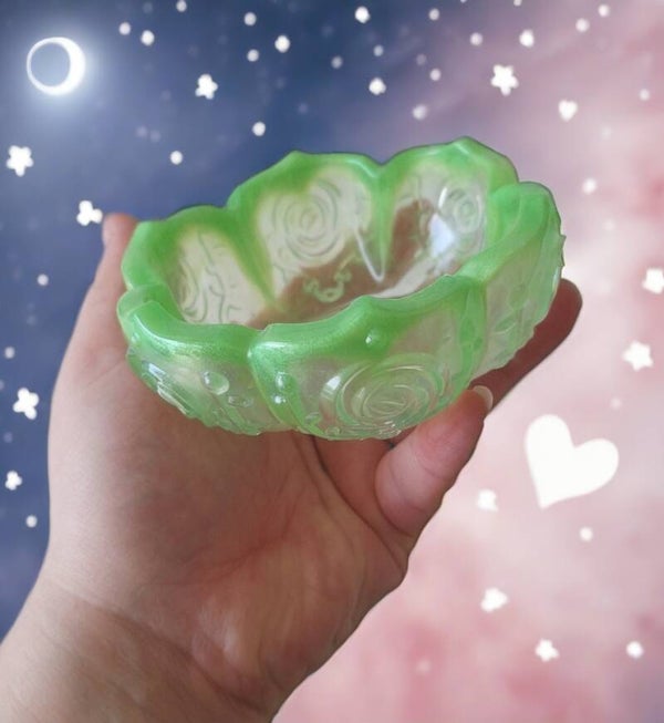 Rosenschale Grün/Durchsichtig