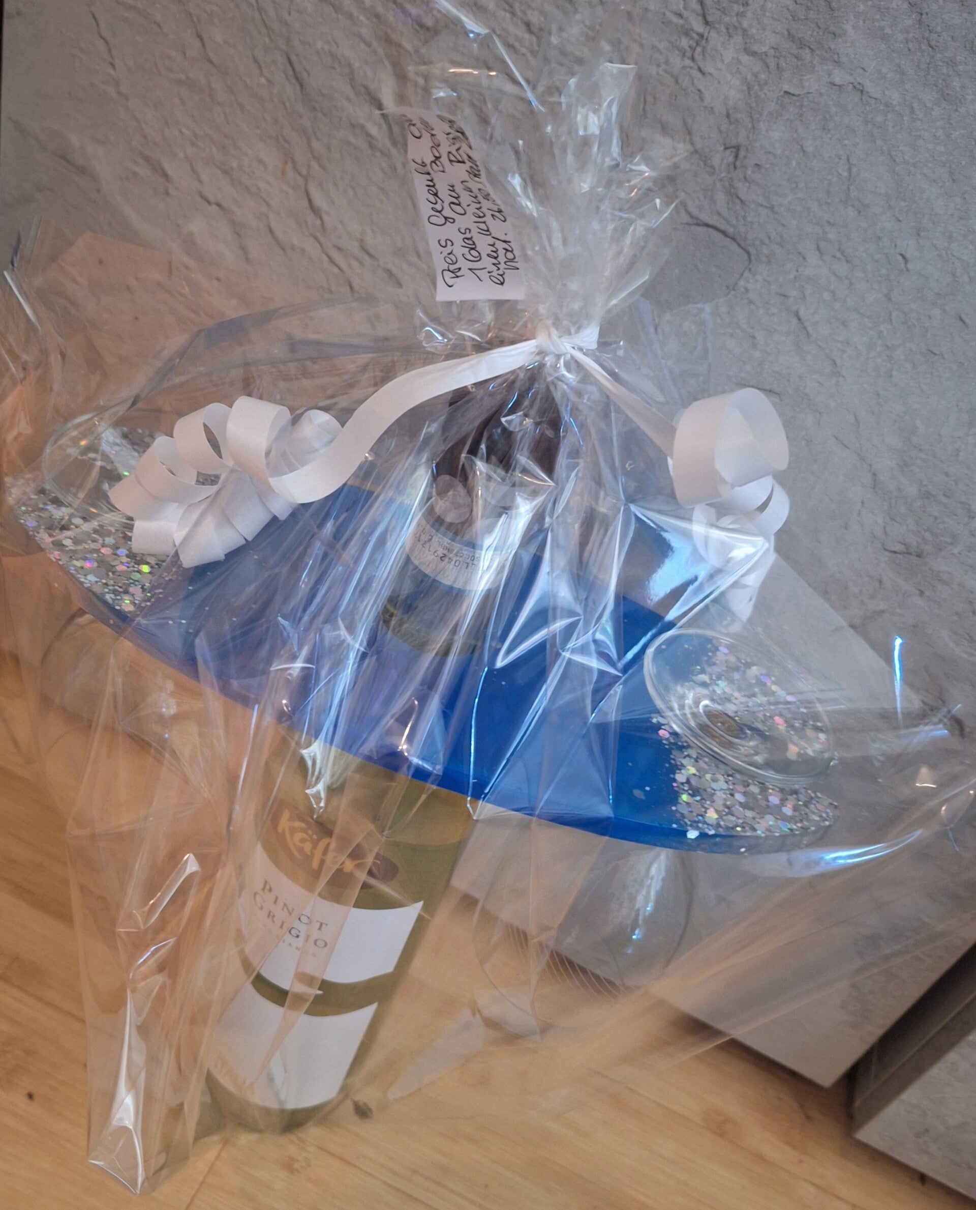 Weinglashalter Set Blau/Silber