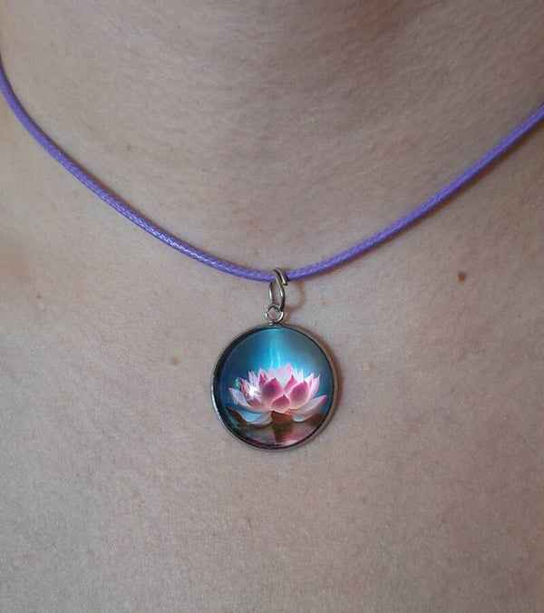 Cabochonkette Lotusblume