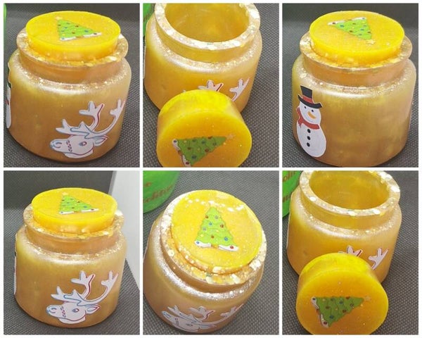 Dose Gelb Weihnachtlich gestaltet