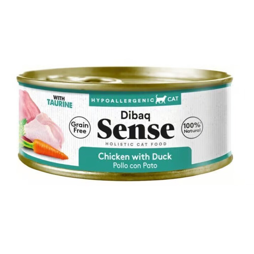 Dibaq Sense Kat Natvoer - Kip & Eend 12x70gr