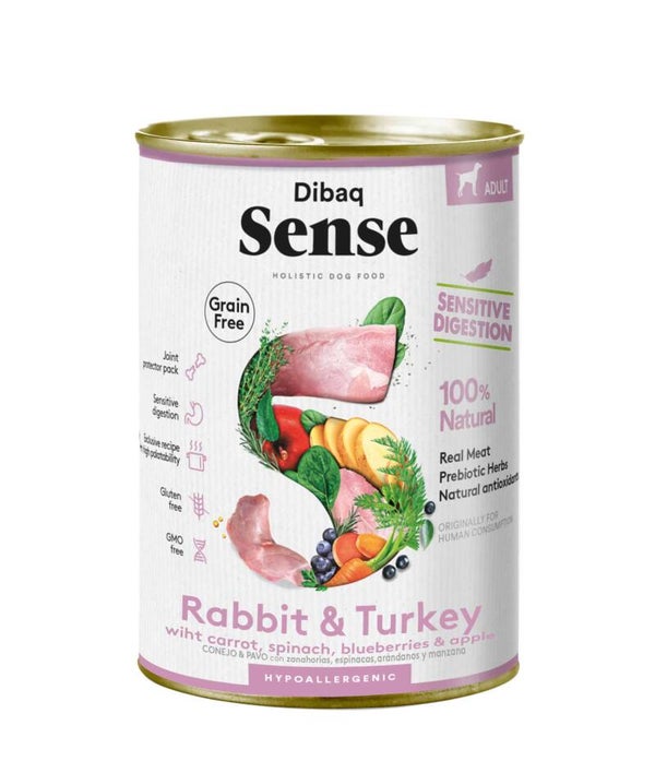 Dibaq Sense Nat hondenvoer - Konijn & Kalkoen (Light) 380gr