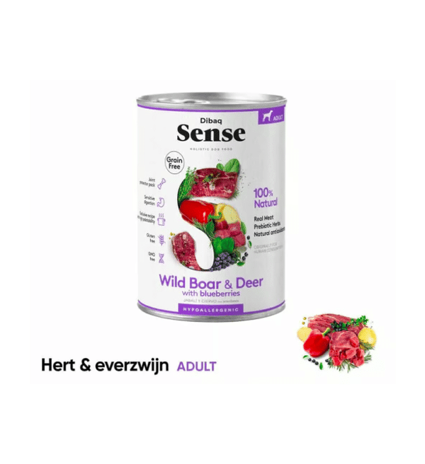 Dibay Sense Nat hondenvoer - Wild zwijn & Hert 380gr