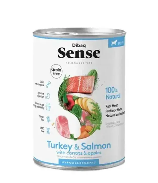 Dibaq Sense Nat hondenvoer - Zalm & Kalkoen (puppy) 380gr