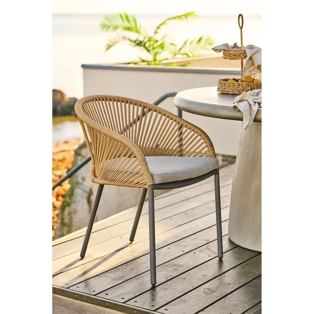 Novella Tuinstoel – Verkrijgbaar in Grijs/Groen & Beige/Zand | Set van 2