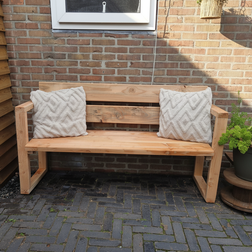 De Ochtendbank | Houten tuinbank op maat van massief douglashout