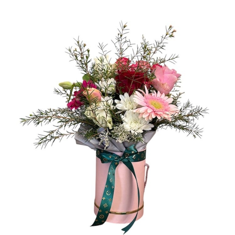 Flower box with sundry seasonal flowers