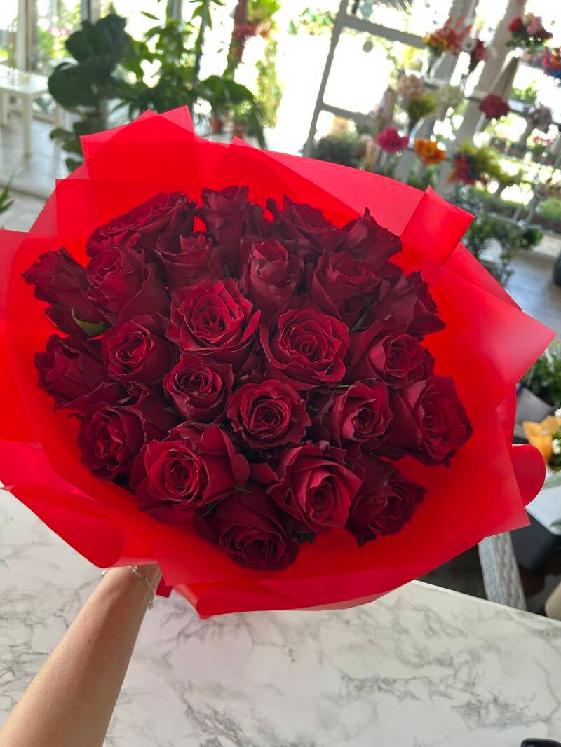 Bouquet of 31 Red roses . No greenery