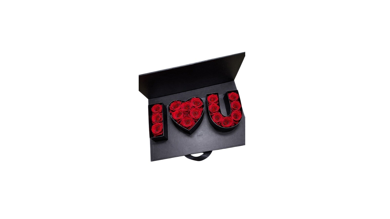 I love you box 45cm with red roses