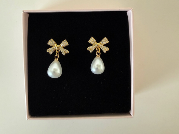 Sløjfe øreringe guld