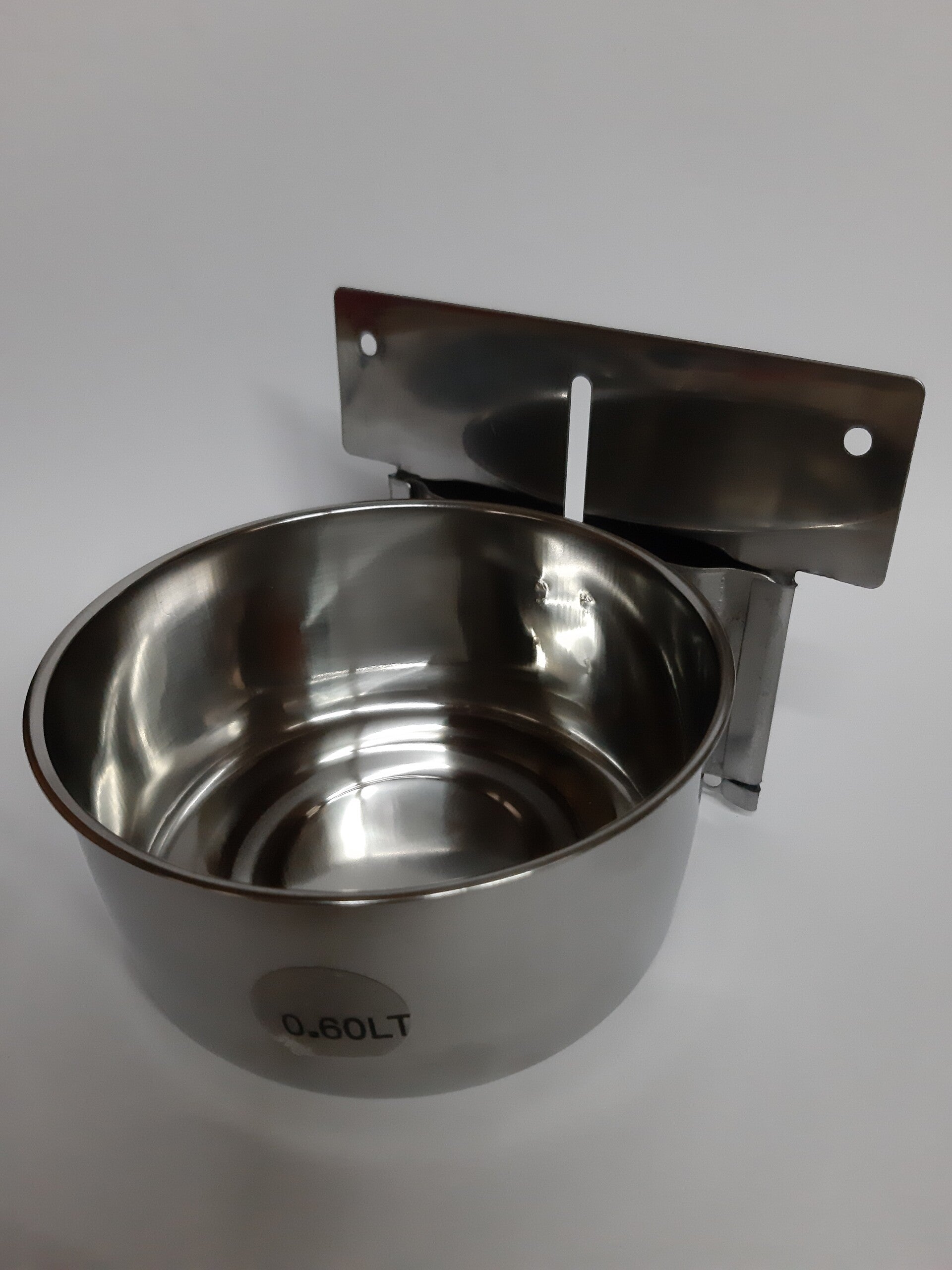 Edelstahlnapf zum einschieben 250 ml mit Plattenhalterung.