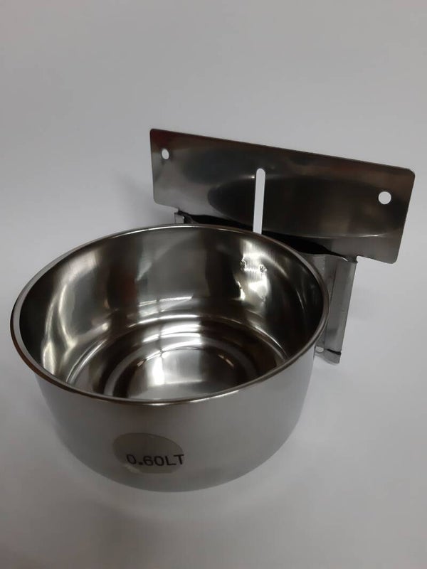 Edelstahlnapf zum einschieben 250 ml mit Plattenhalterung.