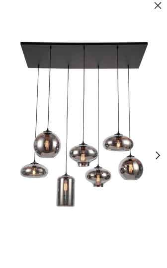 Ava Hanglamp Smoke Glas 7-Licht Luxury Living
