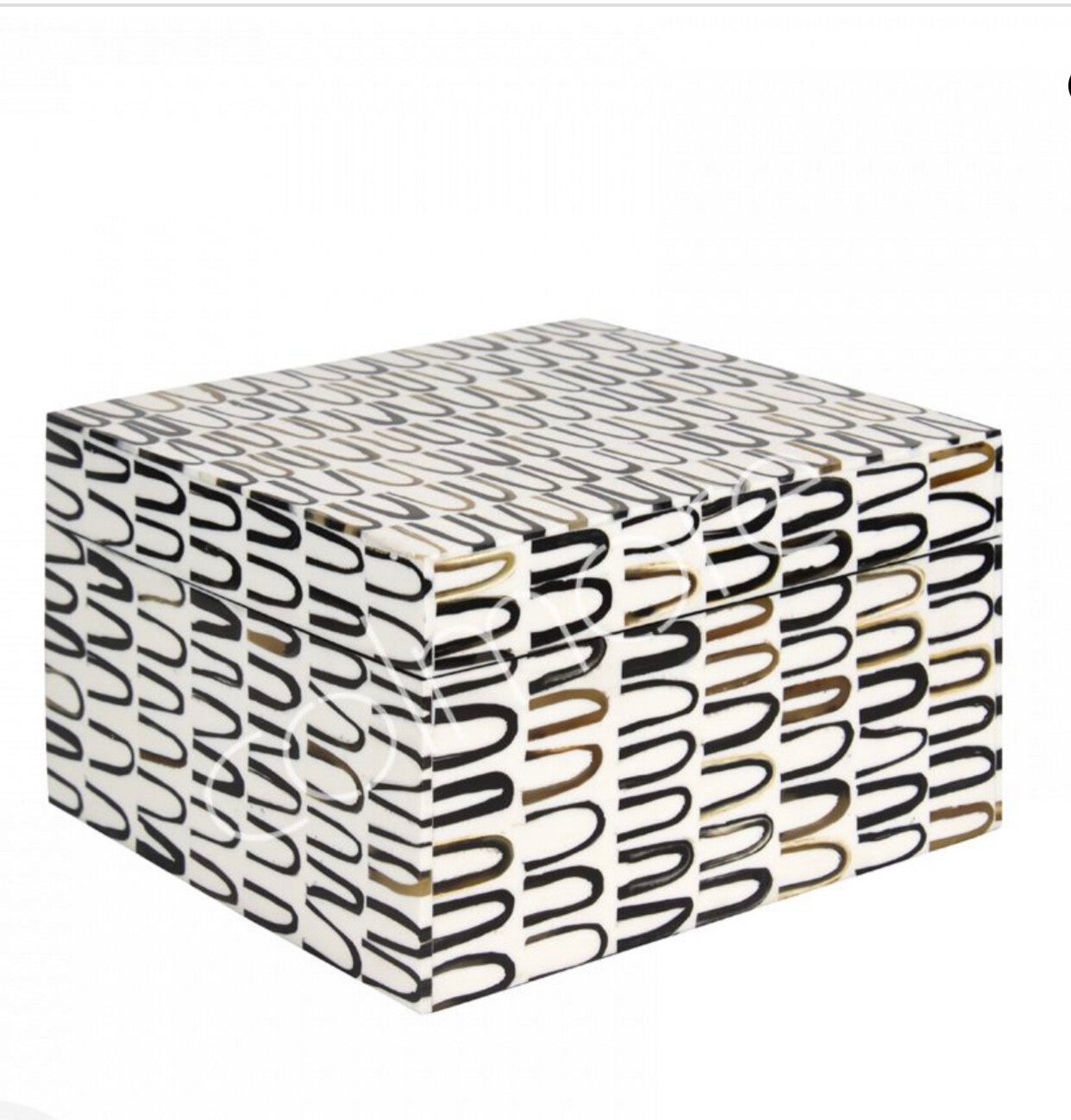 COLMORE DOOS ZWART/WIT RESIN 20X20X13