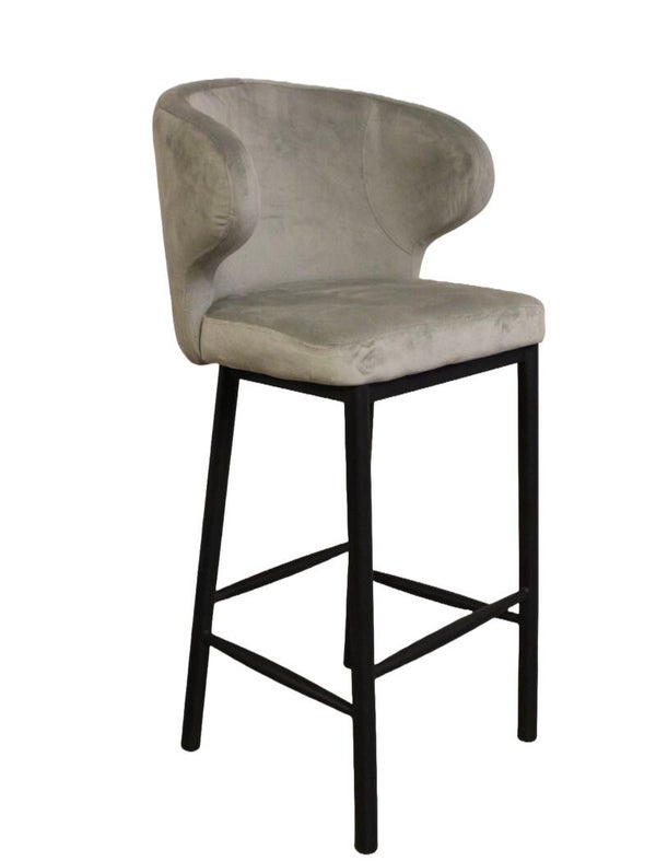 Barkruk Beyou Velvet Scandinavisch Grey