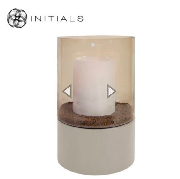 Initials Windlicht Tafelmodel Metaal (Ivory) 275X150mm Incl Windlicht