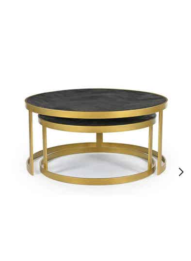 salontafel visgraat GOUD/ZWART