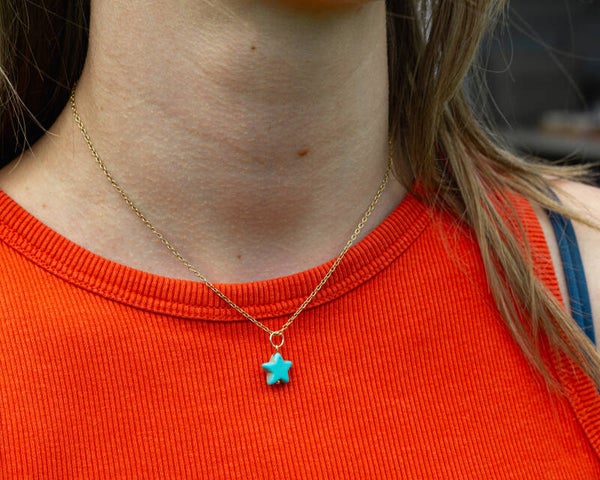 Blauwe ster ketting