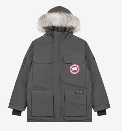 Canada Goose fourrure logo red and white - grey