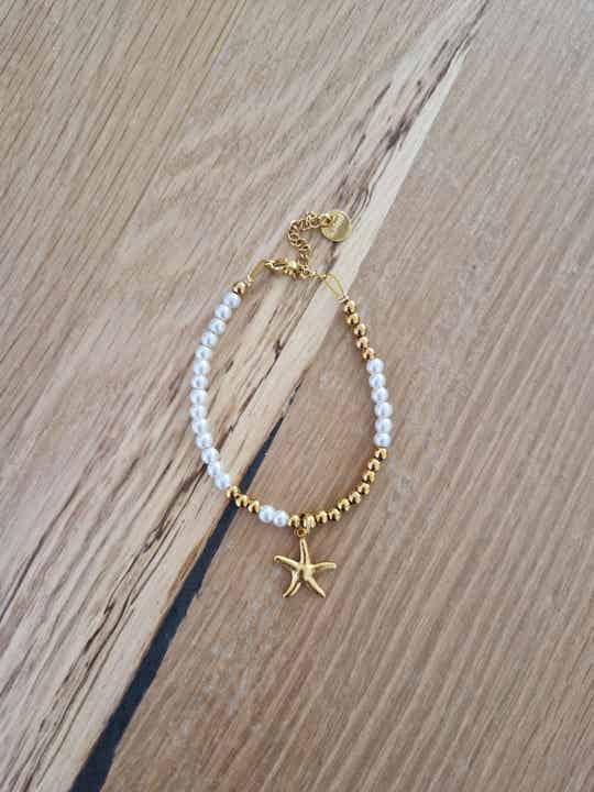 Armband ZEESTER wit/goud