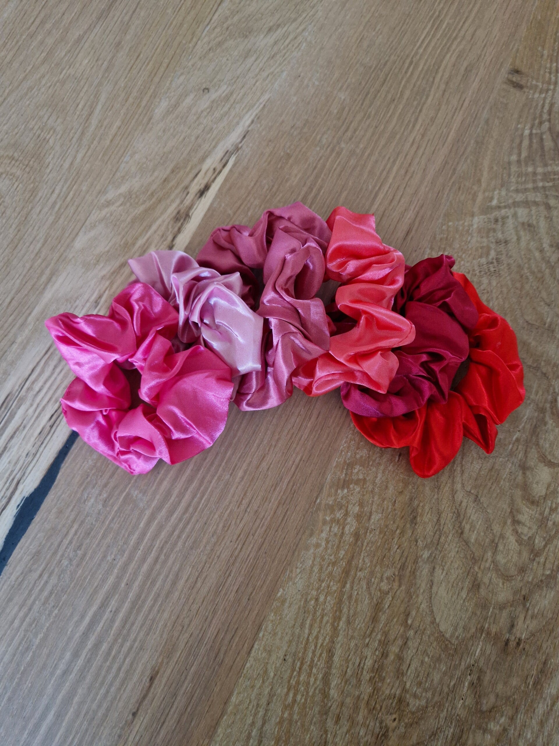 Scrunchies satijn ROZE/ROOD tinten