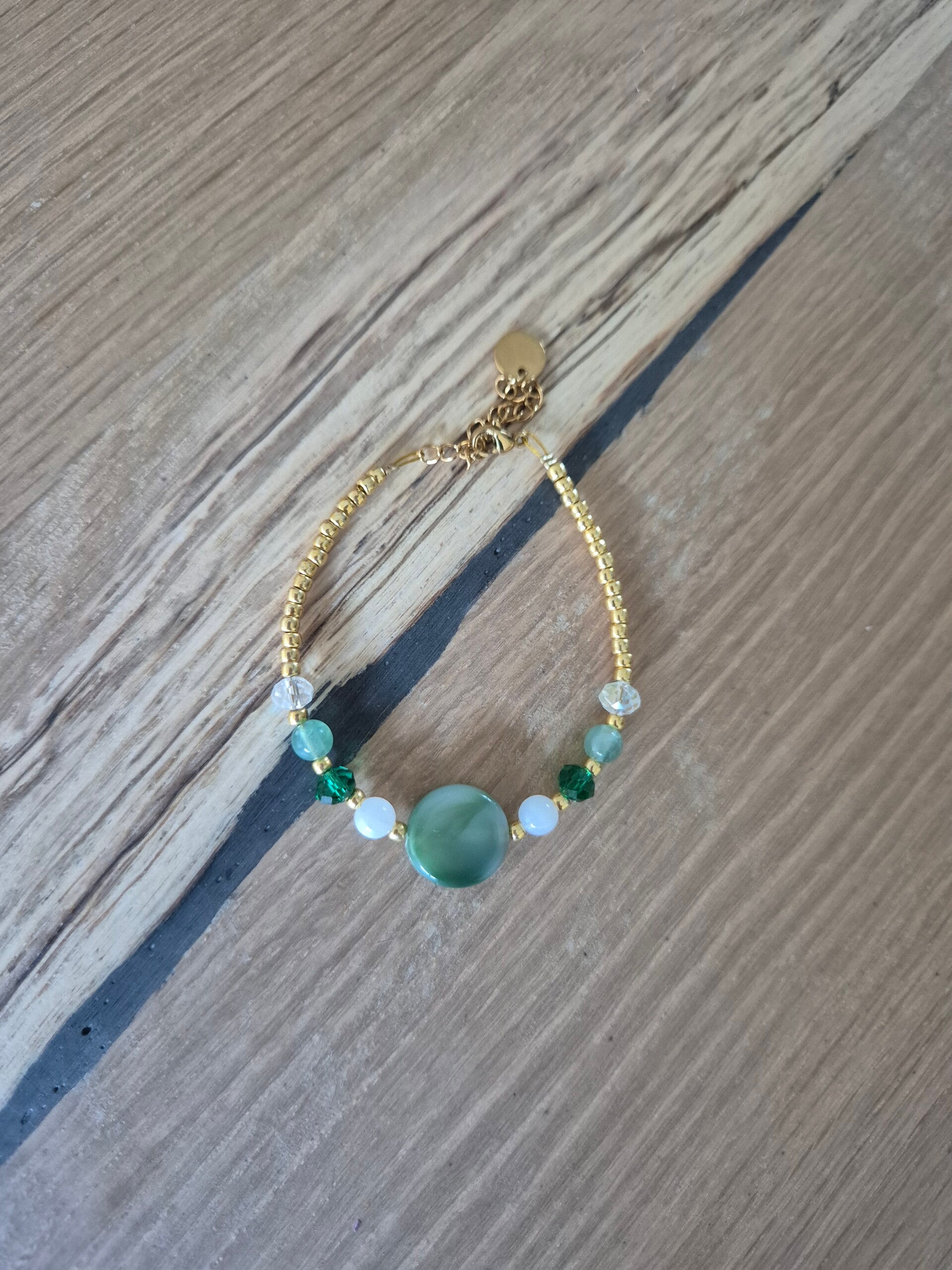 Armband LIZZ groen/wit/goud