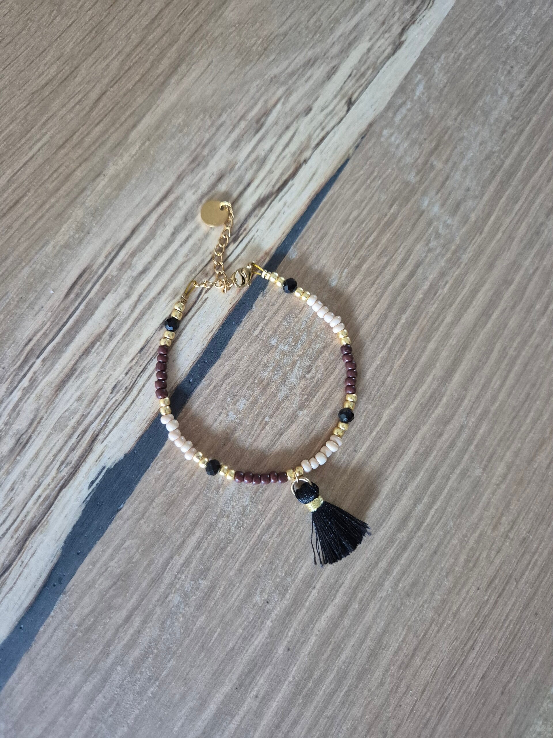 Armband EVA zwart/bruin/beige/goud