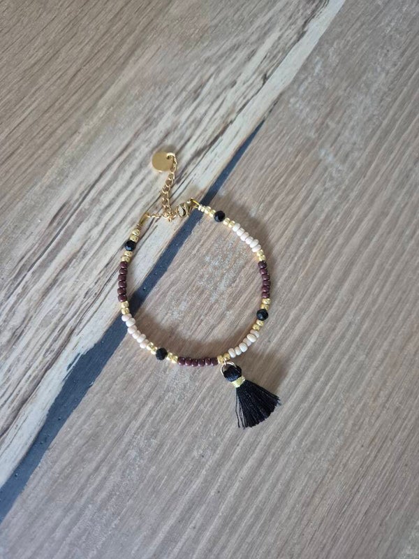 Armband EVA zwart/bruin/beige/goud
