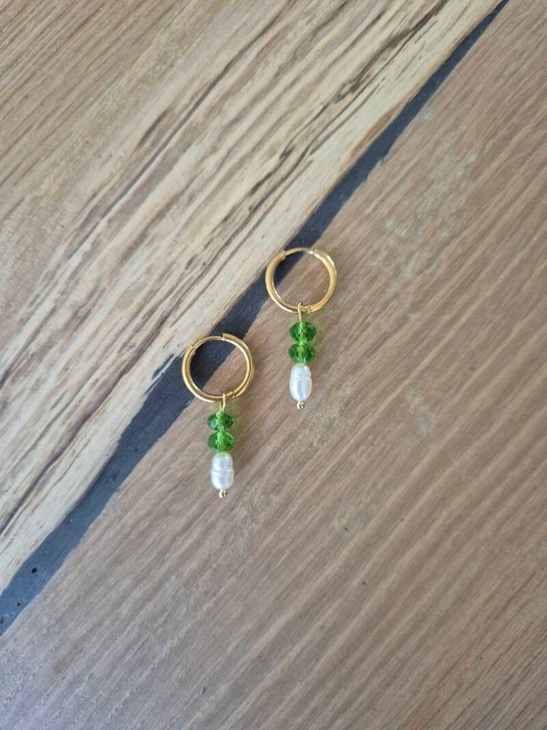 Oorbellen KRISTEL lichtgroen