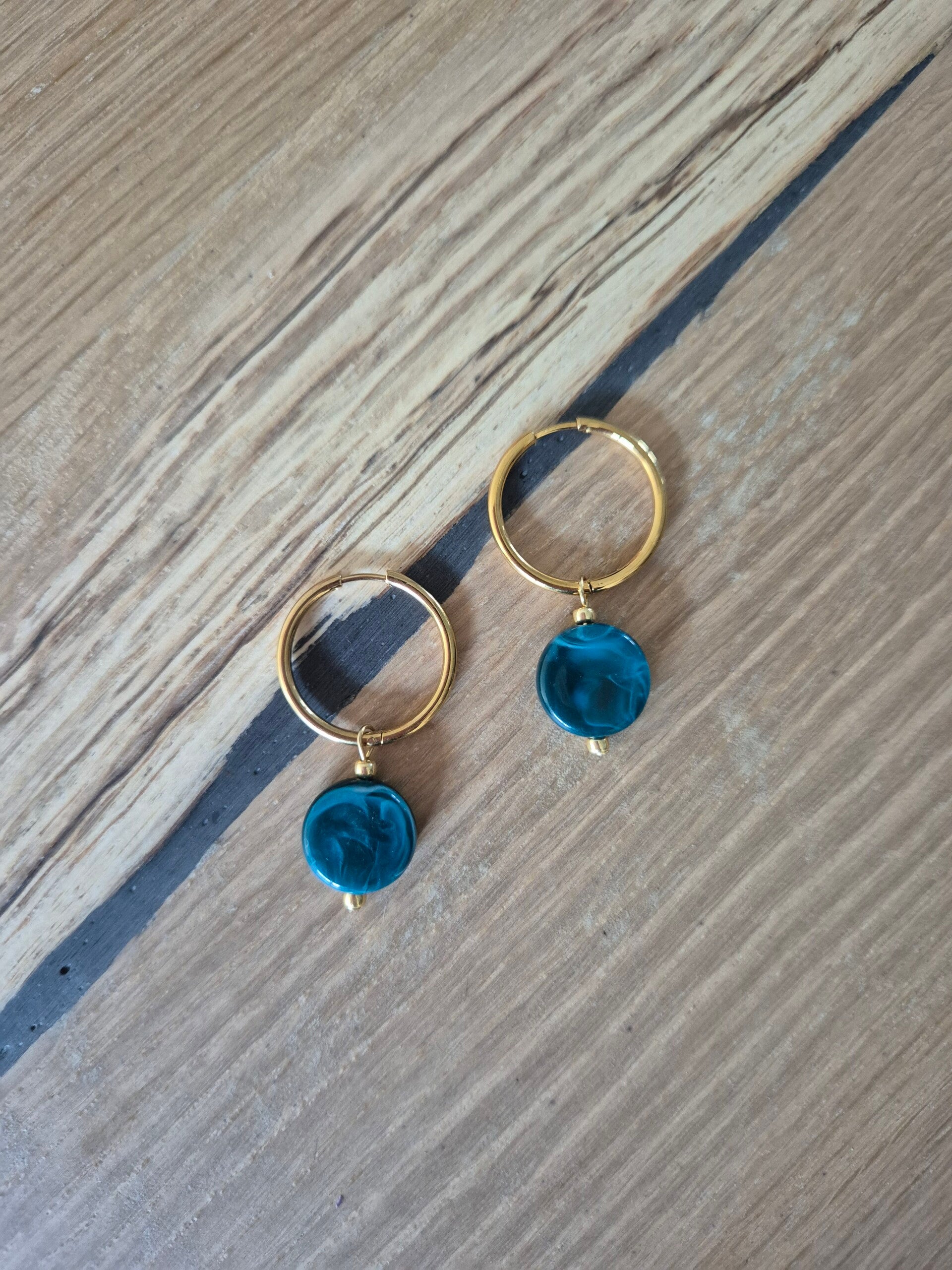 Oorbellen MARGJE petrol blauw