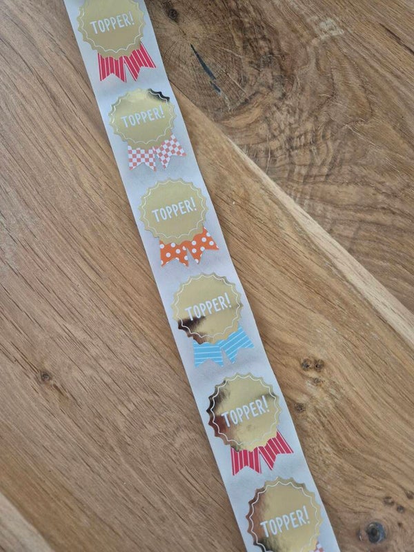 TOPPER! stickers in medaille vorm