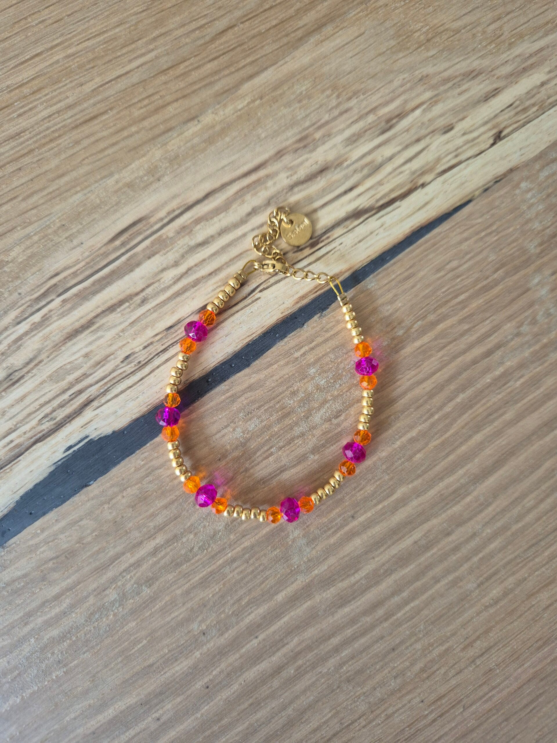 Armband LUNA oranje/roze/goud