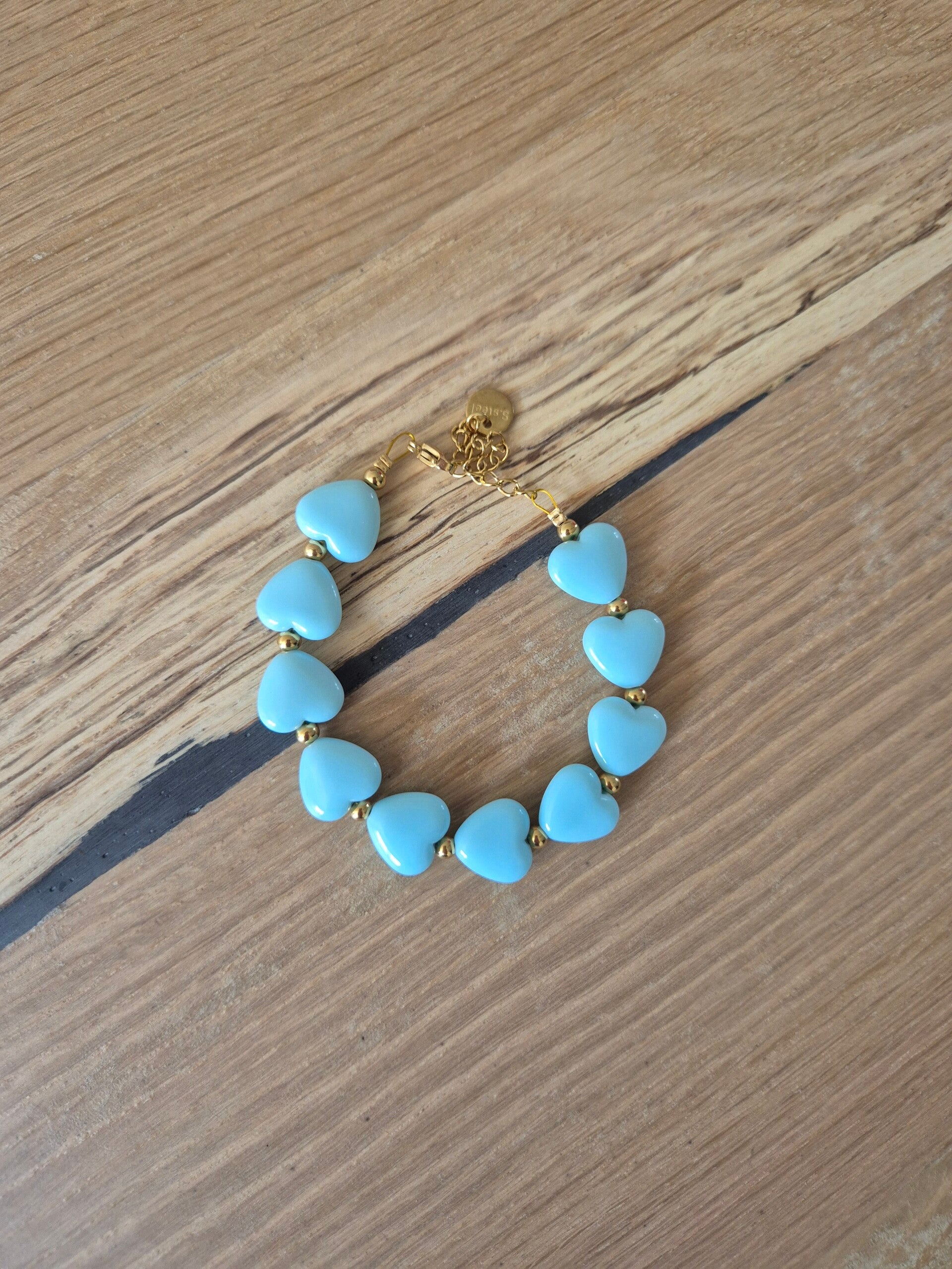 Armband MILA lichtblauw/goud