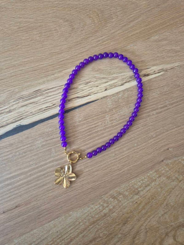 Ketting Glaskraal PAARS exclusief