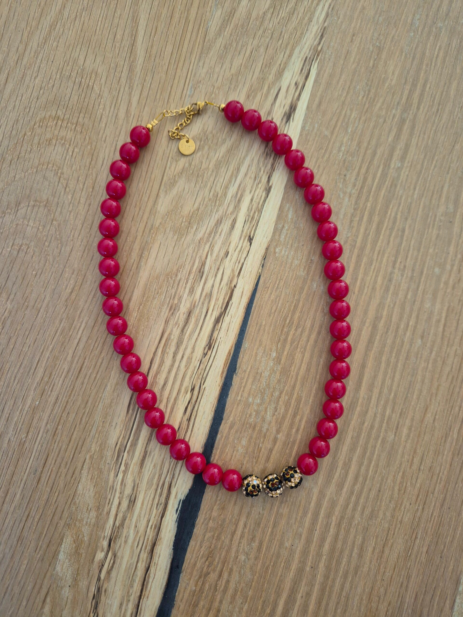 Ketting PANTER Donkerrood