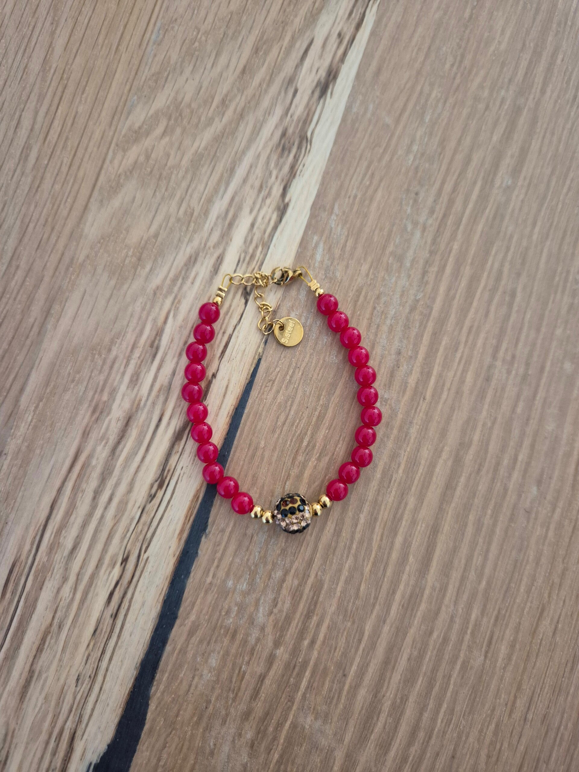 Armband PANTER donkerrood