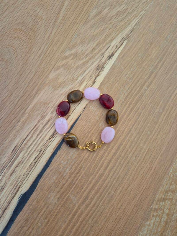 Armband NOA Lichtroze/bordeaux/bruin