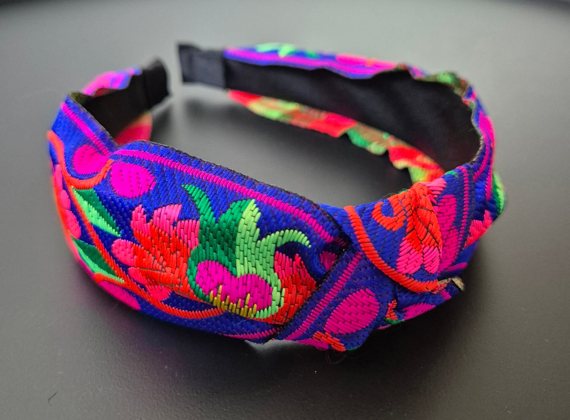 Haarband BLOEM Blauw/Neonkleuren