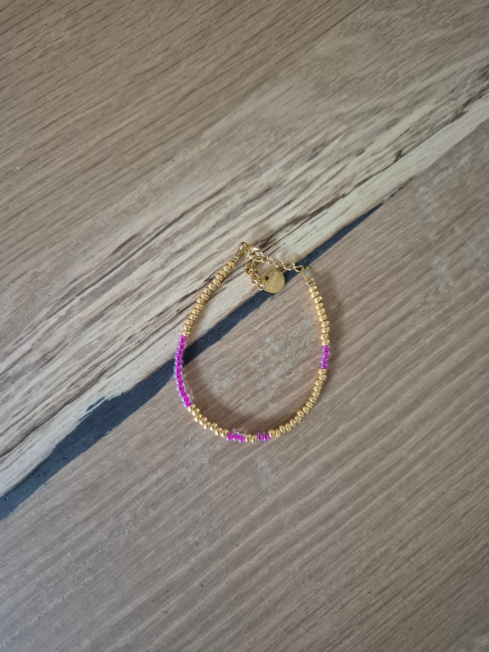 Armband CAMILLE roze/goud