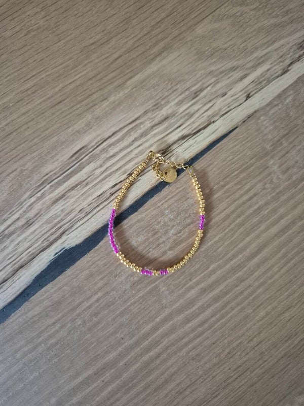 Armband CAMILLE roze/goud