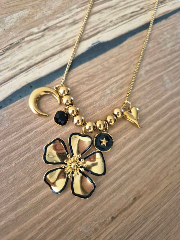 Ketting NYSSA zwart/goud